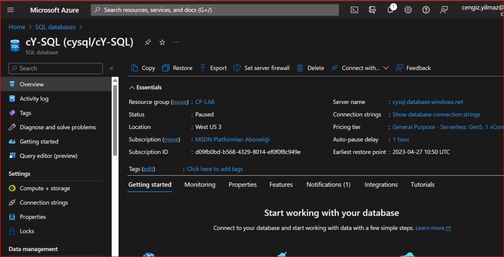 Azure SQL Password Reset